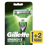 Ficha técnica e caractérísticas do produto Aparelho de Barbear Gillette Mach3 Sensitive, 2 Cargas