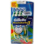 Ficha técnica e caractérísticas do produto Aparelho de Barbear Gillette Prestobarba 3 - 4 unidades