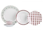 Aparelho de Jantar 30 Peças Casambiente Porcelana - Redondo Estampado Jade APJA02730