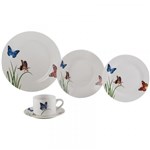 Ficha técnica e caractérísticas do produto Aparelho de Jantar 20 Peças para Chá em Porcelana Azul Butterflies 2137 Lyor