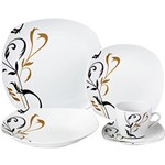 Ficha técnica e caractérísticas do produto Aparelho de Jantar 30 Peças Porcelana Quadrado Floral Branco - Rochelle