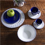 Ficha técnica e caractérísticas do produto Aparelho de Jantar 42 Peças Cerâmica Provençal Branco e Azul - La Cuisine