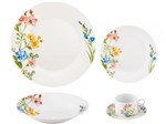 Aparelho de Jantar Chá 30 Peças Casambiente - Porcelana Redondo Colorido Modern APJA-003-30