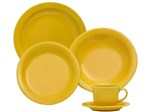Aparelho de Jantar Chá 30 Peças Oxford - Cerâmica Redondo Amarelo Floreal Yellow