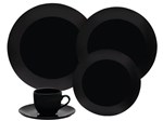 Aparelho de Jantar Chá 20 Peças Oxford - Porcelana Redondo Preto Coup Black