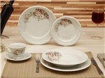 Aparelho de Jantar Chá 30 Peças Schmidt - Porcelana Redondo Colorido Floral