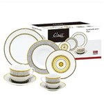 Ficha técnica e caractérísticas do produto Aparelho de Jantar Chá e Café Porcelana 42pcs - Class Home - Branco