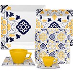 Ficha técnica e caractérísticas do produto Aparelho de Jantar Chá e Cafezinho 42 Peças Porcelana Quartier Sevilha Colorido - Oxford Porcelanas