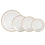 Ficha técnica e caractérísticas do produto Aparelho de Jantar de Porcelana 30 Peças Alto Relevo Gold - F9-25047 - Branco