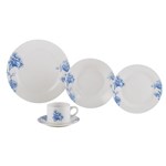 Ficha técnica e caractérísticas do produto Aparelho de Jantar de Porcelana 20 Peças Blue Flowers - Lyor