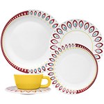 Ficha técnica e caractérísticas do produto Aparelho de Jantar e Chá 20 Peças Porcelana Moon Indian Branco - Oxford Porcelanas