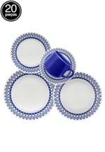Ficha técnica e caractérísticas do produto Aparelho de Jantar e Chá Oxford Cerâmica Donna Grecia 20 Pçs Branco/Azul