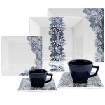 Ficha técnica e caractérísticas do produto Aparelho de Jantar e Chá Oxford Porcelanas Quartier Piece GM42-2454 - 42 Peças - Piece/Branco/Azul
