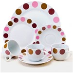 Ficha técnica e caractérísticas do produto Aparelho de Jantar em Porcelana com Bolas Coloridas - 42 Peças - Importado