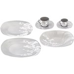 Ficha técnica e caractérísticas do produto Aparelho de Jantar em Porcelana Floral Blanc - 42 Pçs