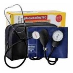 Ficha técnica e caractérísticas do produto Aparelho de Pressao Esfigmomanometro com Estetoscópio Completo - Premium