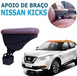 Ficha técnica e caractérísticas do produto Apoio de Braço Nissan Kicks Couro Marrom Artefactum