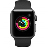 Ficha técnica e caractérísticas do produto Apple Watch Series 3 GPS com Pulseira Esportiva Cinza e Preto - 38 Mm
