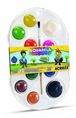 Ficha técnica e caractérísticas do produto Aquarela em Pastilha com 12 Cores - Acrilex