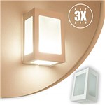 Ficha técnica e caractérísticas do produto Arandela 5 Vidros Parede Muro Externa e Interna Kit 03 Unidades Branca