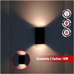 Ficha técnica e caractérísticas do produto Arandela 2 Fachos Luminária Preta Muro Parede Externa Led 10w