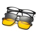 Ficha técnica e caractérísticas do produto Armação para Óculos de Grau/sol com 2 Lentes Clip On Polarizadas