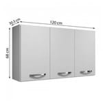 Ficha técnica e caractérísticas do produto Armário Aéreo 3 Portas Etios Kaiki Móveis Branco