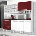Ficha técnica e caractérísticas do produto Armário de Cozinha 6 Portas 3 Gavetas Mega Zanzini - Vermelho