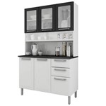 Ficha técnica e caractérísticas do produto Armário para Cozinha 3 Portas de Vidro Regina Itatiaia I3vg2-120 Branco/Preto