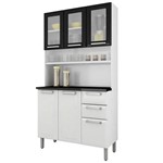 Ficha técnica e caractérísticas do produto Armário para Cozinha 3 Portas de Vidro Regina Itatiaia I3VG2-105 Branco/Preto