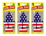 Ficha técnica e caractérísticas do produto 3 Aromatizantes para Carro Àrvore EUA - Little Trees