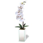 Ficha técnica e caractérísticas do produto Arranjo de Flor Artificial Orquidea Vaso Espelhado 45x10 Cm