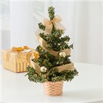 Árvore de Natal de Mesa Decorada Base Dourada 25cm - Orb Christmas