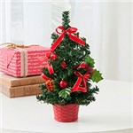 Árvore de Natal de Mesa Decorada Base Vermelha 25cm - Orb Christmas