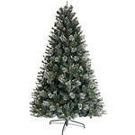 Ficha técnica e caractérísticas do produto Árvore de Natal Verde 2,1m com Floquinhos Prateados 1.125 Galhos Base Metálica - Orb Christmas