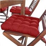 Assento para Cadeira Futon 40x40 Cm - Vermelho - Couro Cor Cia
