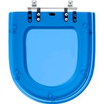 Ficha técnica e caractérísticas do produto Assento Sanitário Fechamento Lento Meridian Azul Translúcido para Louça Roca