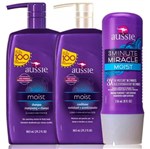 Ficha técnica e caractérísticas do produto Aussie Kit Moist Shampoo, Condicionador 865ml e Mascara 236ml