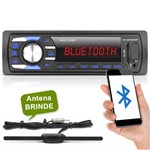 Auto Radio Mp3 Player Bluetooth USB Sd Multilaser Som Automotivo + Antena Interna Stetsom