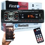 Ficha técnica e caractérísticas do produto Auto Rádio Som Mp3 Player Automotivo Carro Bluetooth First Option 6630BSC Fm Sd Usb Controle