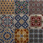Ficha técnica e caractérísticas do produto Azulejos Decorativos Moroccan Kit com 9 Peças 15x15cm. - Sofistiq