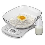 Ficha técnica e caractérísticas do produto Balança Digital com Recipiente para Cozinha 5kg 2922/100 - Brinox - Branco
