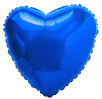 Ficha técnica e caractérísticas do produto Balão de Coração Azul Escuro Metalizado 18''