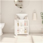 Ficha técnica e caractérísticas do produto Balcão para Banheiro Politorno 2 Portas 3 Prateleiras Branco