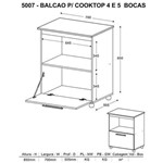 Ficha técnica e caractérísticas do produto Balcão-Para Cooktop 4 ou 5 Bocas-5007-Branco/Preto Brilho-Multimóveis