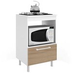 Ficha técnica e caractérísticas do produto Balcão para Cooktop Art In Móveis 4 Bocas - Branco/Marrom - Branco/Nogal