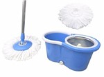 Ficha técnica e caractérísticas do produto Balde Mop Esfregao Inox de Limpeza para Casa Centrifuga 360 Rodas Azul (BSL-MOP-3)