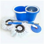 Balde Spin Mop 360 Centrifuga Cesto de Inox com Refil e Rodinhas - Azul