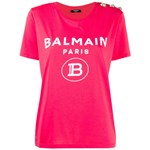 Ficha técnica e caractérísticas do produto Balmain Camiseta com Estampa de Logo - Rosa