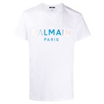 Ficha técnica e caractérísticas do produto Balmain Camiseta com Logo Holográfico - Branco